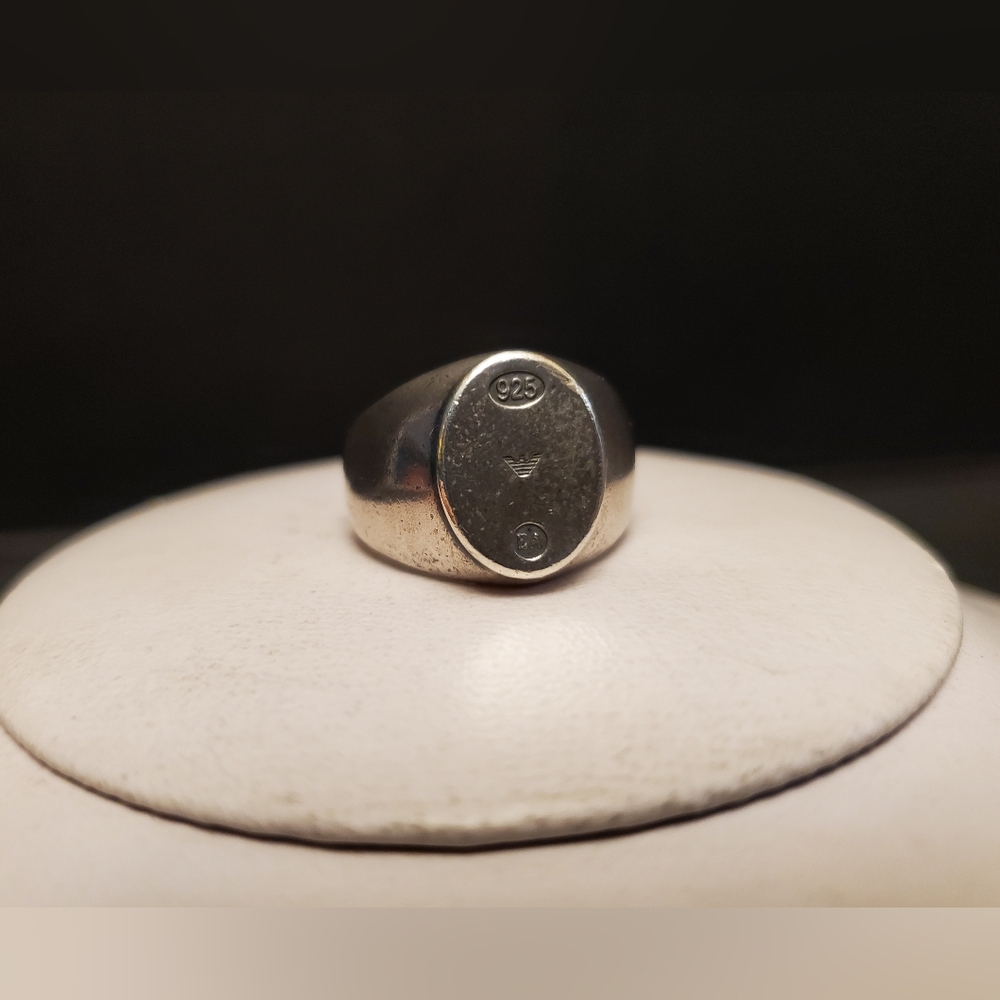 Emporio Armani Sterling Silver Signet Ring